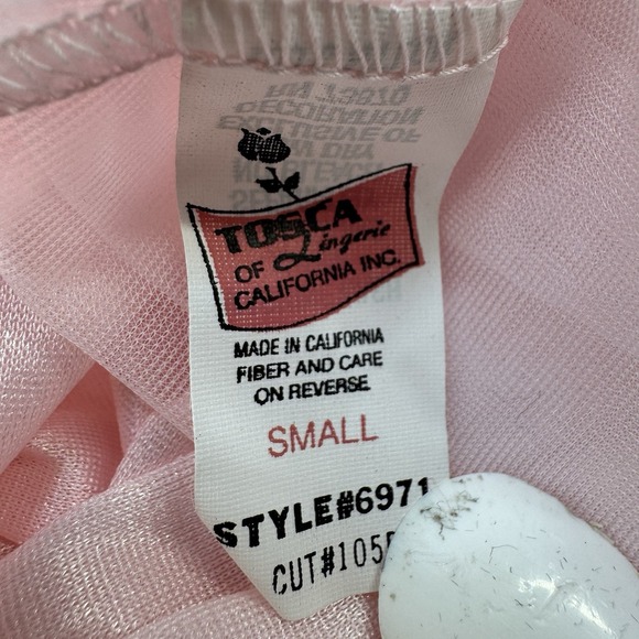 Vintage Tosca Long 2 Pc Nightgown Peignoir Robe Set Small Nylon Pink Lace - Picture 2 of 13